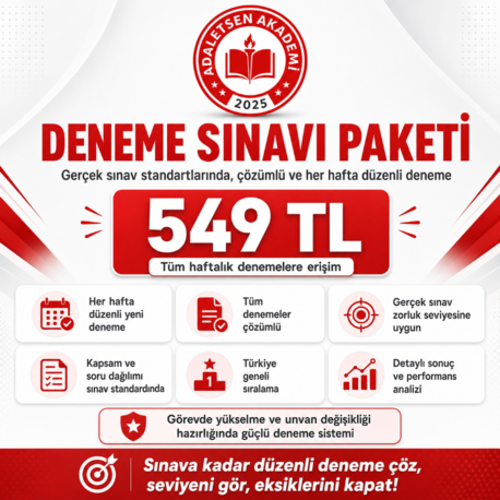 TÜRKİYE GENELİ HAFTALIK DENEME SINAVLARI PAKETİ
