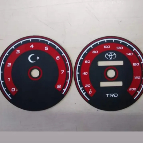 Kadran Kartı Toyota Kalın Yazılı Kırımızı renk 