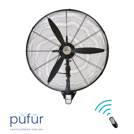 Püfür Kumandalı, Zaman Ayarlı Sanayi Duvar Tipi Endüstriyel Vantilatör 65 Cm