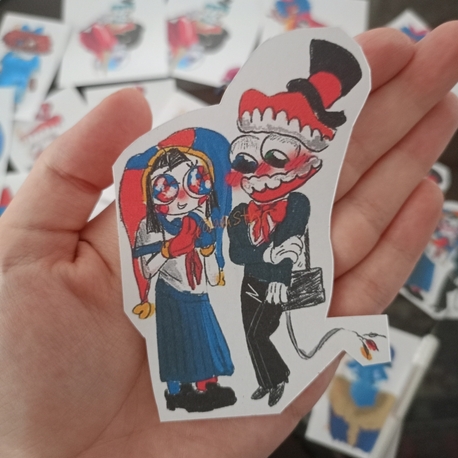 Anime Showtime sticker ( Caine x Pomni from The Amazing Digital Circus) 