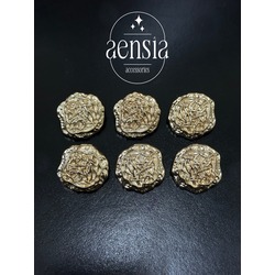 Buruşuk Üzeri İplik Ağ Desen Kabartılı Metal  Düğme 2,29 CM - 6lı Paket