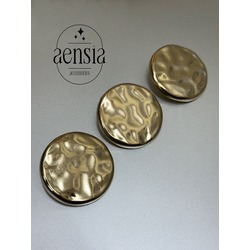 Buruşuk Kırışık Bombe Desenli Metal Büyük 3,81 CM Düğme - 3lü Paket