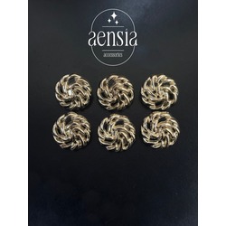 Düğüm Yumak Örgü Model Metal  Düğme 2,29 CM - 6lı Paket