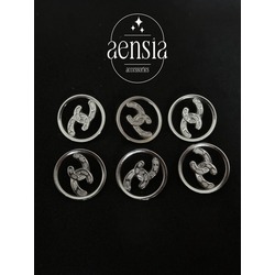 Boşluklu Ortası Yarım Zincir Model Metal Düğme 2,29 CM- 6lı Paket