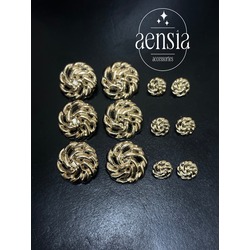 Düğüm Yumak Örgü Model Metal Düğme Seti - 12li Paket (6 Büyük+ 6 Küçük)