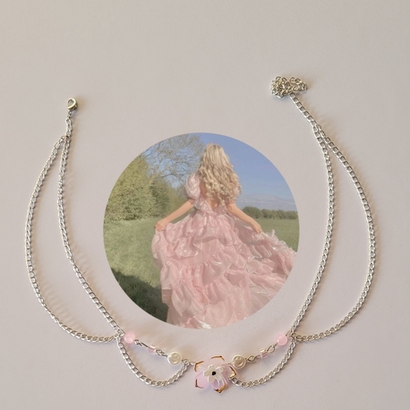 flower necklace (silver rengi)