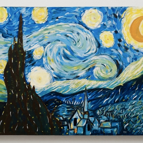 The Starry Night / Hand-Painted Acrylic Canvas