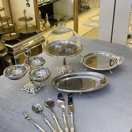 4 lü çelik gümüş set