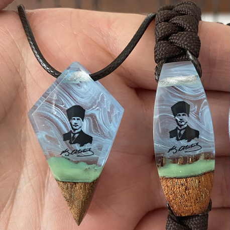 Atam kolye ve erkek bileklik set 