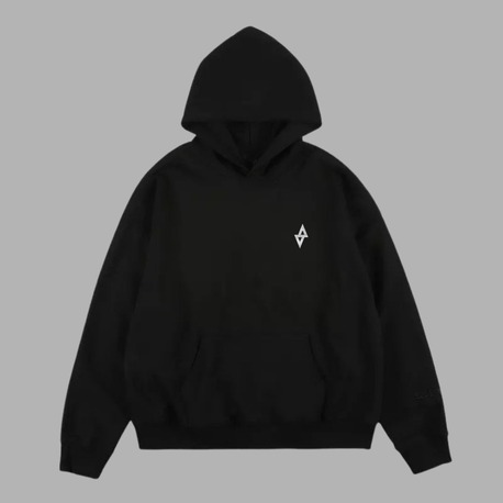 Kapüşonlu Hoodie AGARTA Logo | Unisex (Siyah/Beyaz)