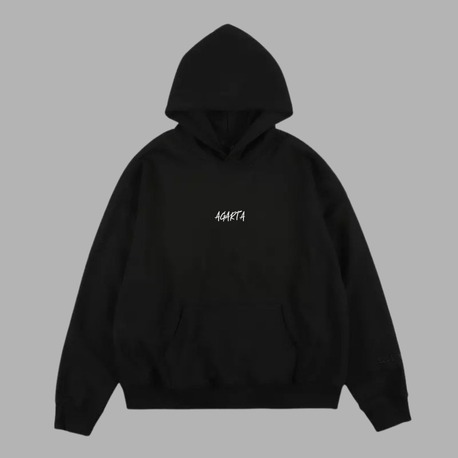Kapüşonlu Hoodie AGARTA Signature | Unisex (Siyah/Beyaz)
