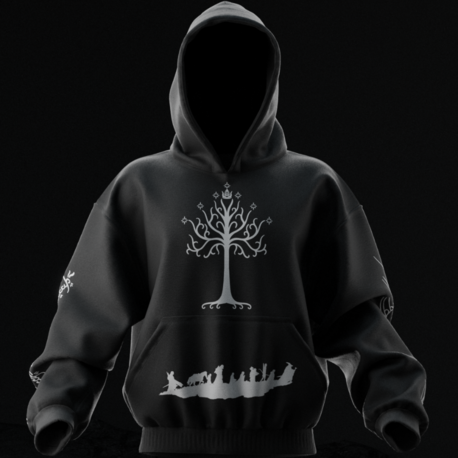 Lord of The Rings Sauron Tree of Gondor Oversize Unisex Hoodie Kapüşonlu Sweatshirt