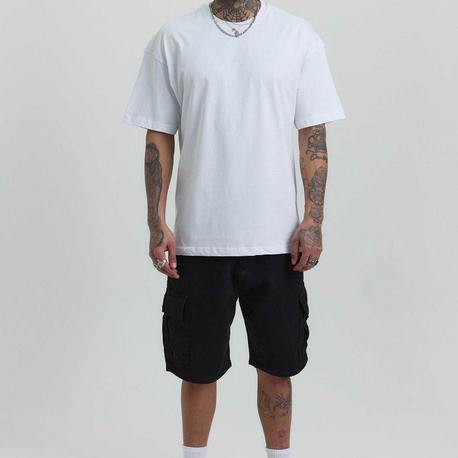 Oversize Fit Beyaz %100 Pamuk Erkek T-Shirt