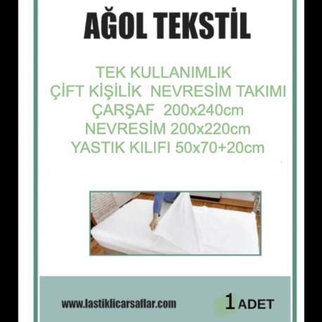 Çift Kişilik Tek Kullanımlık Nevresim Seti – Lastikli Çarşaf + Yorgan + Yastık Kılıfı