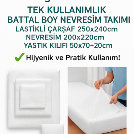 Battal Boy Tek Kullanımlık Nevresim Takımı – Çarşaf, Yorgan Kılıfı ve 2 Yastık Kılıfı