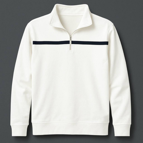 DİK YAKA FERMUARLI SWEAT