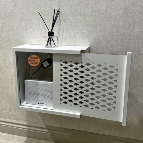SÜRGÜLÜ WİFİ MODEM DUVAR DÜZENLEYİCİ BAKLAVA MODEL BEYAZ