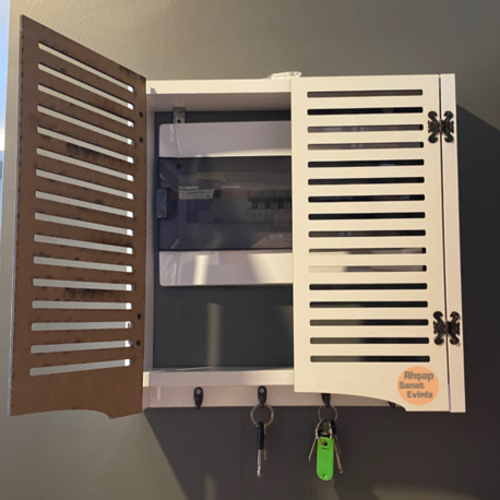 ASKILI ELEKTRİK PANO DUVAR DÜZENLEYİCİ DÜZ ÇİZGİ MODEL BEYAZ