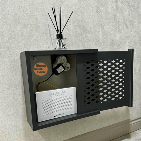 SÜRGÜLÜ WİFİ MODEM DUVAR DÜZENLEYİCİ BAKLAVA MODEL ANTRASİT