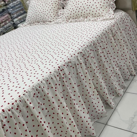 çift kişilik 160x200 cm yatağa uygun fırfırlı etekli lastikli çarşaf takımı 