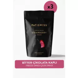 Patiswiss Bitter Çikolata Kaplı Çilek Draje Set 80g X 3 Adet