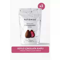 Patiswiss Sütlü Çikolata Kaplı Çilek Draje Set 80g X 3 Adet