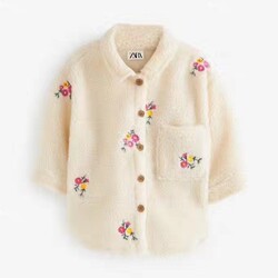 Zara Peluş Çiçekli Ceket