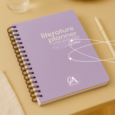 Mor Literatür -Makale Ajandası Defteri Literature Planner LitNotes 
