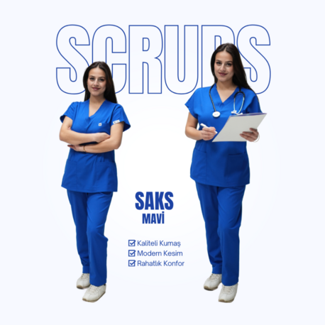 Kadın Saks Mavisi Likralı Takım
