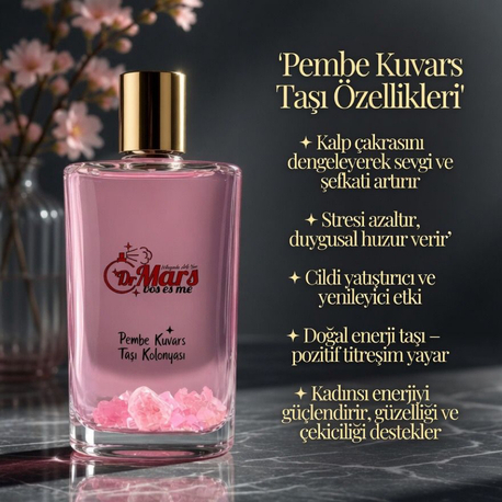 Pembe Kuvars Taşı Parçacıklı Kolonya