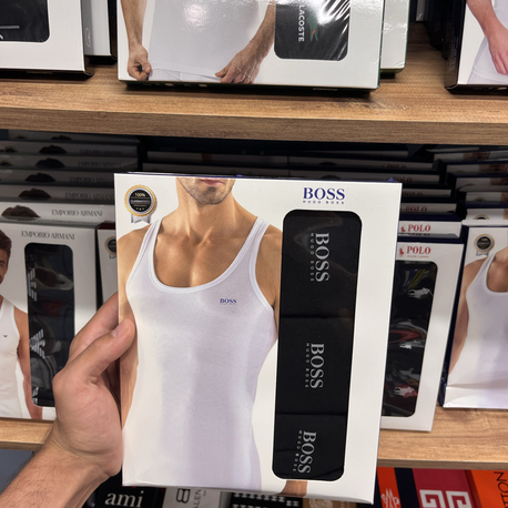 Hugo Boss 3 lü siyah atlet 