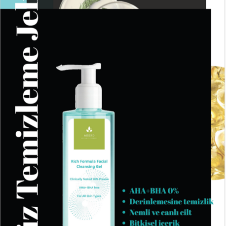 AKERD COSMETİCS JEL Yüz Yıkama Jeli Temizleme Ferahlatıcı Ciltler için