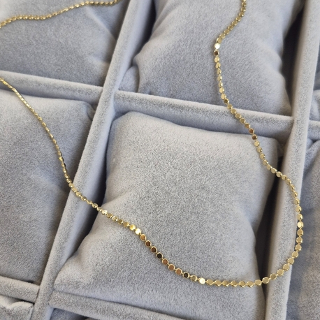 Çelik, 60cm Ezme Zincir Kolye (14K Gold Renk)
