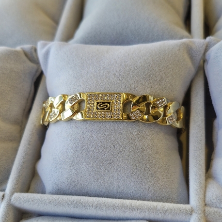 Çelik, Taşlı Kelepçe (Gold Renk)