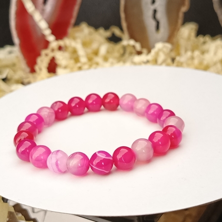 Pembe Akik doğaltaş bileklik