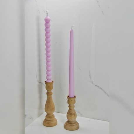 2'li bubble şamdan mum pembe