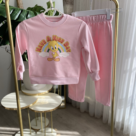 Pembe Ördek Baskılı Takım