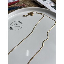 Gold İnce İtalyan Çelik Kolye 
