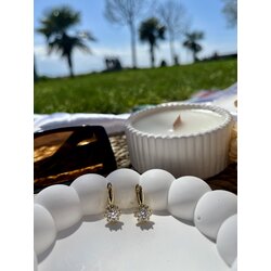 Xuping Taş Detay Gold Küpe