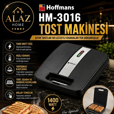 Hoffmans HM-3016 1400W Tost Makinesi