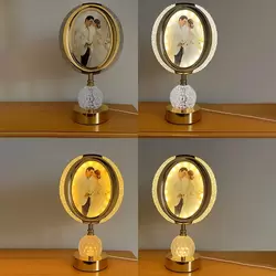 Fotoğraflı Kristal Tasarımlı Ledli Masa Lambası
