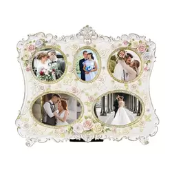 Fotoğraf Çerçevesi - 5 Fotoğraflı - Kantri Taşlı - 25x33 cm Çerçeve