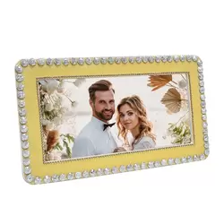 Fotoğraf Çerçevesi Yatay Gold Simli ve Taşlı - 14,5x29cm