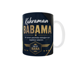 Kişiye Özel Fotoğraflı Kahraman Babama Kupa Bardak