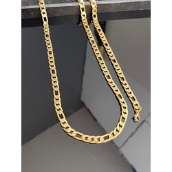 Gold Renk Figaro Tarz Zincir Çelik Kolye + Bileklik Seti