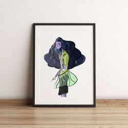 Purple Lady Print (Baskı)