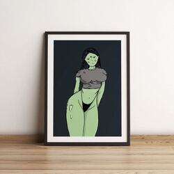 Green Lady Print (Baskı)