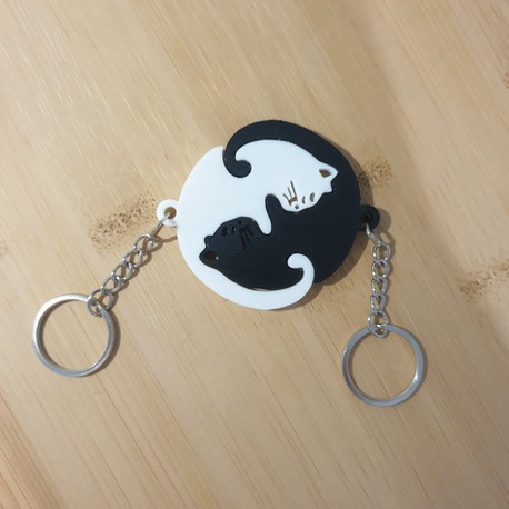 Ying Yang Kedi Çift Anahtarlık