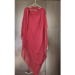 3 KATLI MULTİ ŞİFON SUFLE BORDO