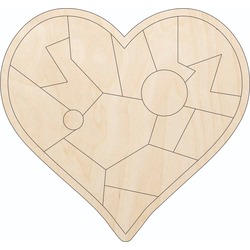 Doğal Ahşap Kalp Puzzle